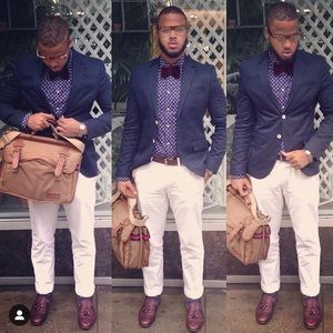 Blue and White H&M Blazer
